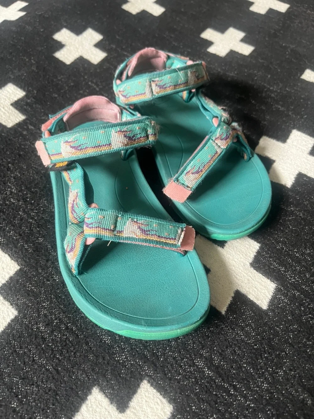 Teva Teal Unicorn Sandals Size 13 - Picture 1 of 5